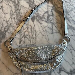 Rebecca Minkoff Silver Metallic Crossbody/Belt Bag